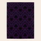 Aubergine and Black Damask Poster Gallery Image 4