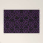 Aubergine and Black Damask Welcome Mat Gallery Image 1