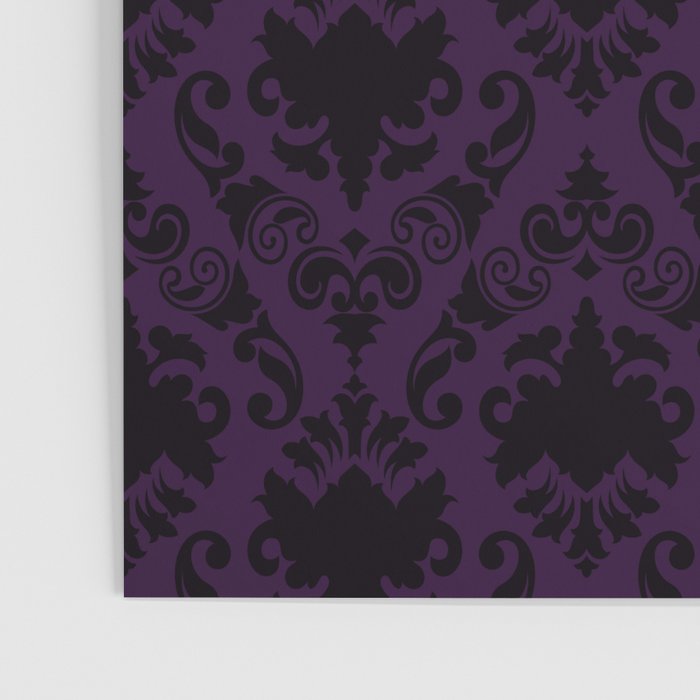 Aubergine and Black Damask Poster Gallery Image 3