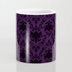 Aubergine and Black Damask Coffee Mug Gallery Image 4
