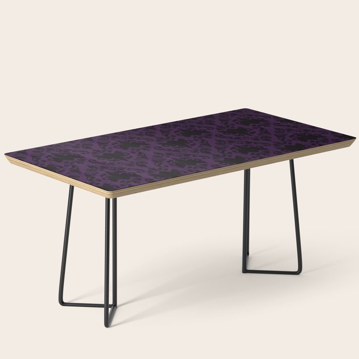 Aubergine and Black Damask Coffee Table Gallery Image 1