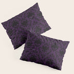 Aubergine and Black Damask Pillow Sham Gallery Image 3