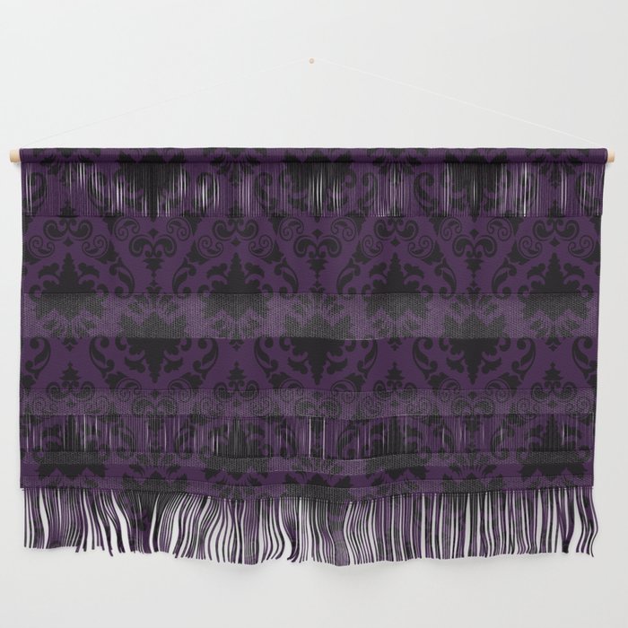Aubergine and Black Damask Wall Hanging Gallery Image 1