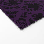 Aubergine and Black Damask Welcome Mat Gallery Image 2