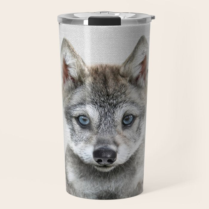Baby Wolf - Colorful Travel Mug Gallery Image 1