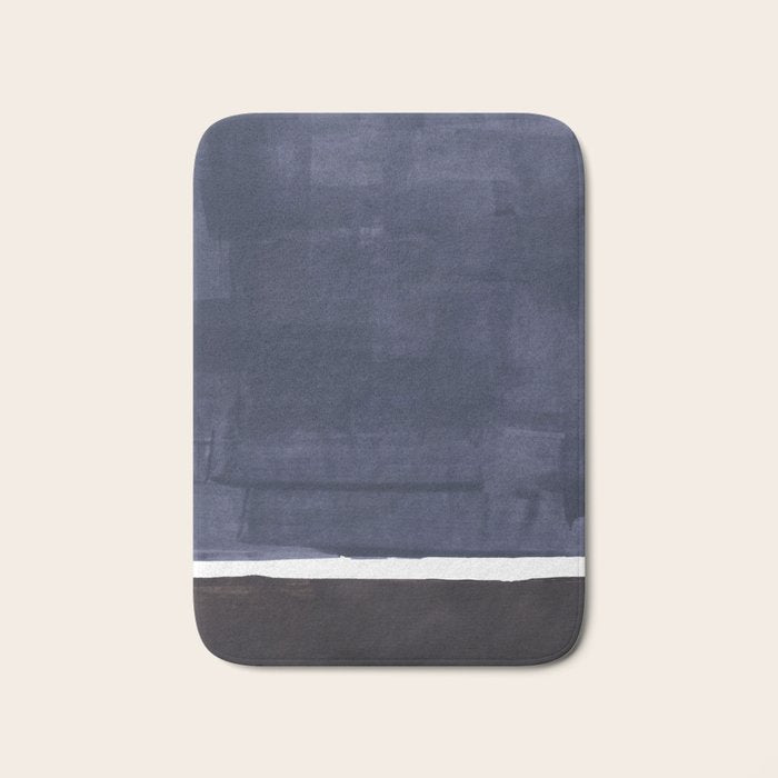 Navy Black Rothko Fun Colorful Mid Century Modern Abstract Painting Shapes Pattern Bath Mat Gallery Image 1