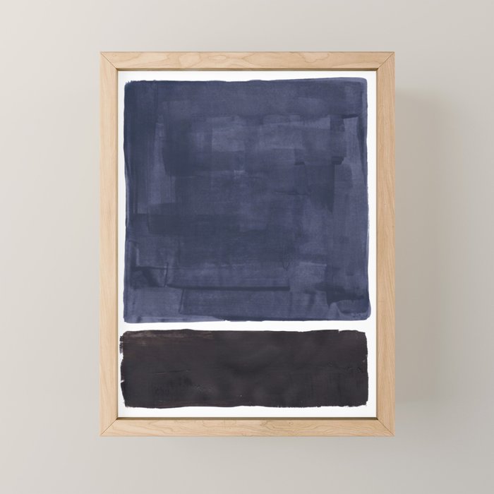 Navy Black Rothko Fun Colorful Mid Century Modern Abstract Painting Shapes Pattern Mini Art Print Gallery Image 1