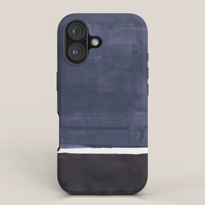 Navy Black Rothko Fun Colorful Mid Century Modern Abstract Painting Shapes Pattern iPhone Case Gallery Image 1