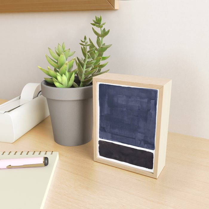 Navy Black Rothko Fun Colorful Mid Century Modern Abstract Painting Shapes Pattern Mini Art Print Gallery Image 2