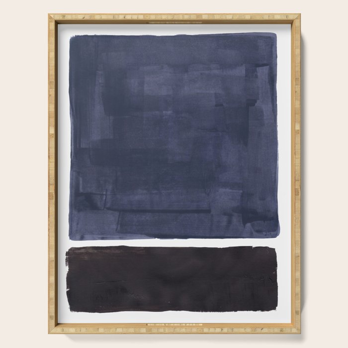 Navy Black Rothko Fun Colorful Mid Century Modern Abstract Painting Shapes Pattern Serving Tray Gallery Image 1