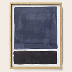 Navy Black Rothko Fun Colorful Mid Century Modern Abstract Painting Shapes Pattern Serving Tray Gallery Image 1