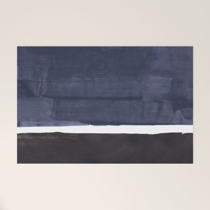 Navy Black Rothko Fun Colorful Mid Century Modern Abstract Painting Shapes Pattern Welcome Mat Gallery Image 1