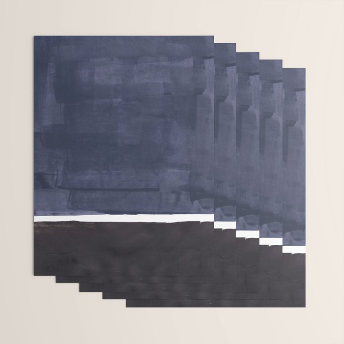 Navy Black Rothko Fun Colorful Mid Century Modern Abstract Painting Shapes Pattern Wrapping Paper Gallery Image 3