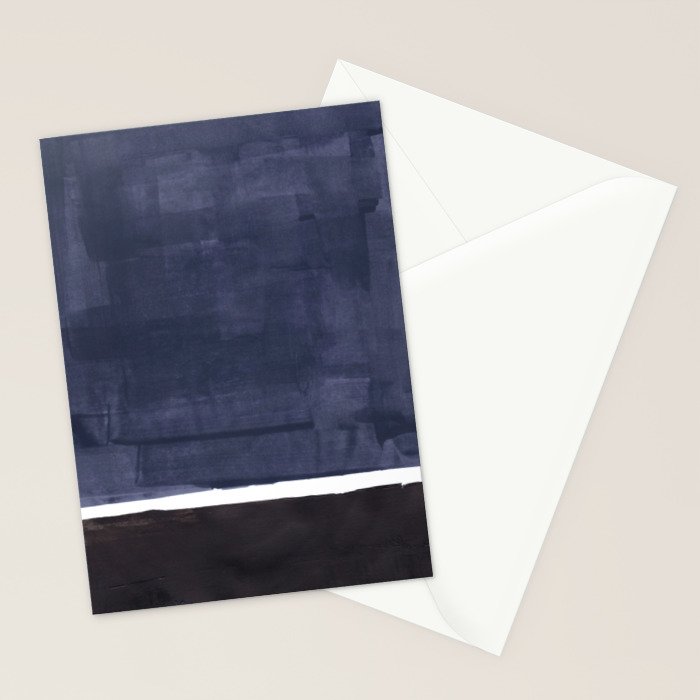 Navy Black Rothko Fun Colorful Mid Century Modern Abstract Painting Shapes Pattern Stationery Card Gallery Image 2