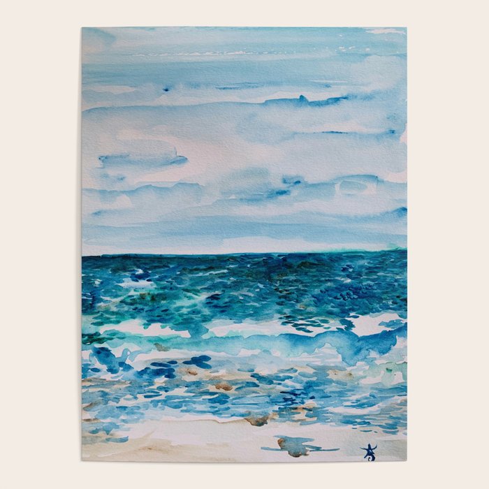 Cabo Beach Mexico Watercolor #1 Poster Gallery Image 1