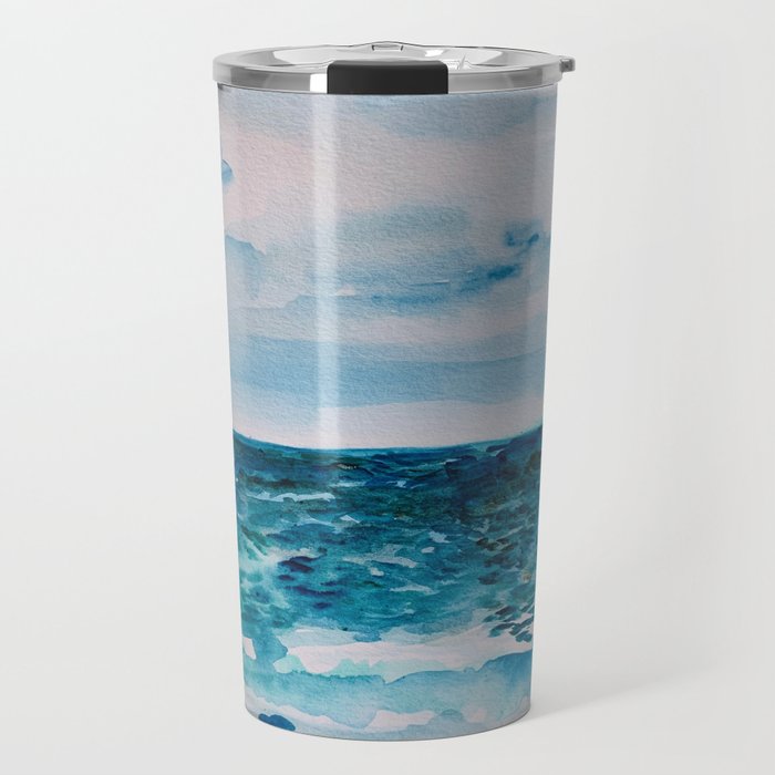 Cabo Beach Mexico Watercolor #1 Travel Mug Gallery Image 1