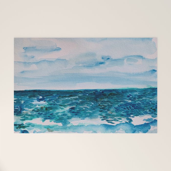 Cabo Beach Mexico Watercolor #1 Welcome Mat Gallery Image 1