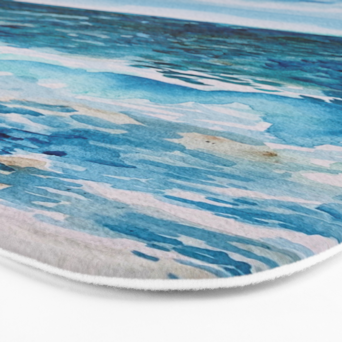 Cabo Beach Mexico Watercolor #1 Bath Mat Gallery Image 3