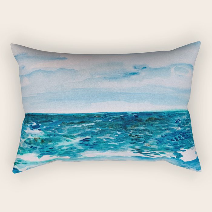 Cabo Beach Mexico Watercolor #1 Rectangular Pillow Gallery Image 2