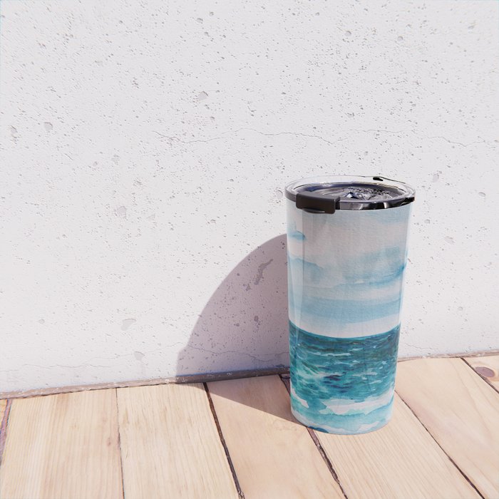 Cabo Beach Mexico Watercolor #1 Travel Mug Gallery Image 4