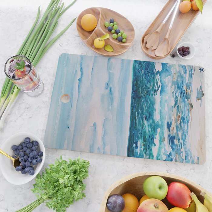 Cabo Beach Mexico Watercolor #1 Cutting Board Gallery Image 2