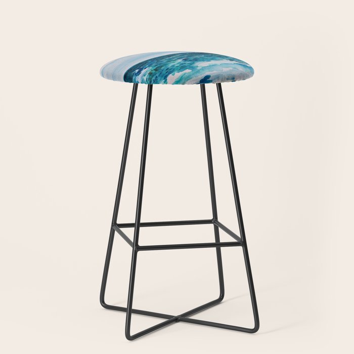 Cabo Beach Mexico Watercolor #1 Stool Gallery Image 1