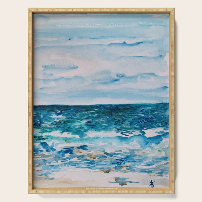 Cabo Beach Mexico Watercolor #1 Serving Tray Gallery Image 1
