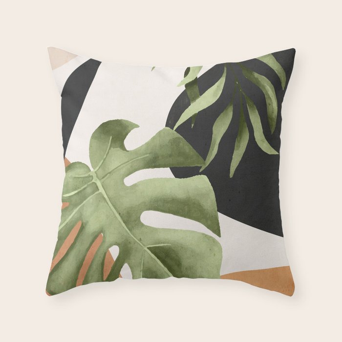 Abstract Art Tropical Leaves 23 Throw Pillow Gallery Image 1