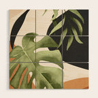 Abstract Art Tropical Leaves 23 Wood Wall Art Gallery Image 1