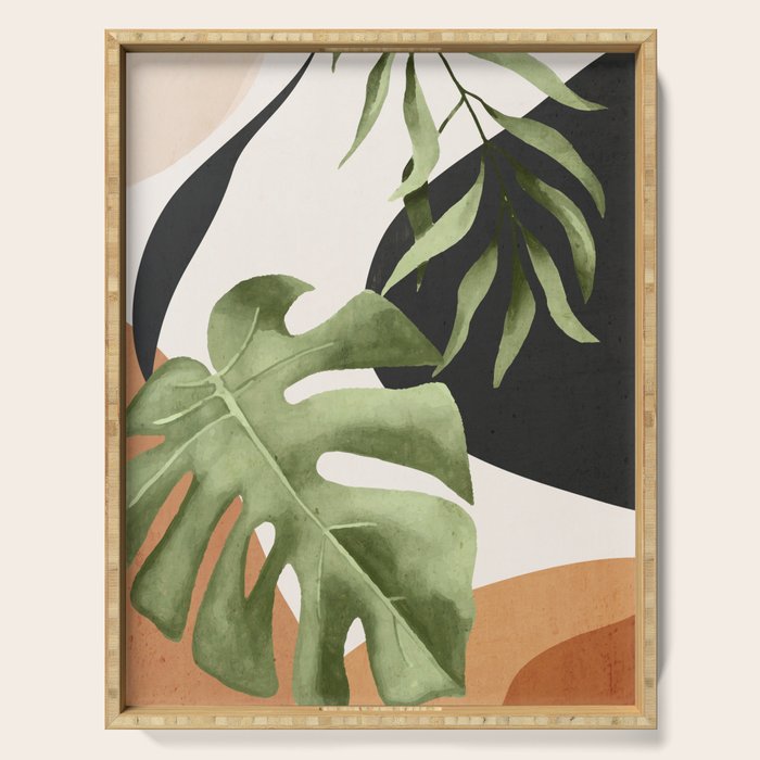 Abstract Art Tropical Leaves 23 Serving Tray Gallery Image 1