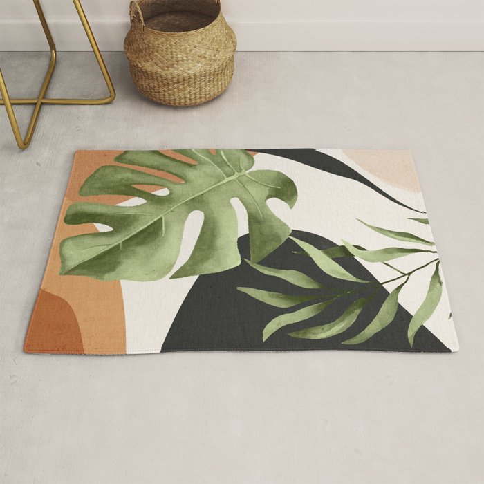 Abstract Art Tropical Leaves 23 Rug Gallery Image 1