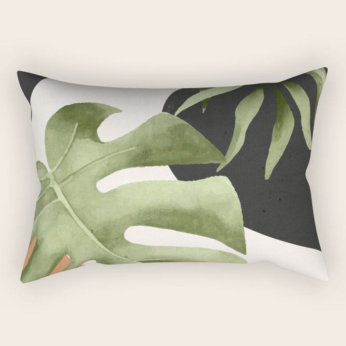 Abstract Art Tropical Leaves 23 Rectangular Pillow Gallery Image 1