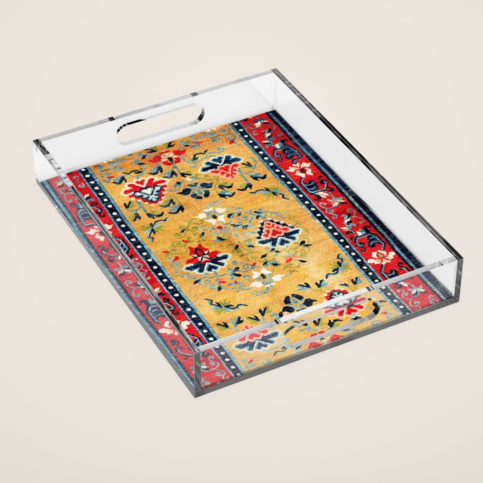 Shigatse Khaden South Tibetan Rug Print Acrylic Tray Gallery Image 1