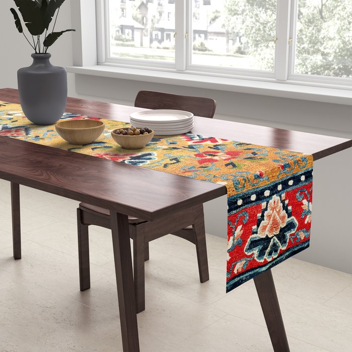 Shigatse Khaden South Tibetan Rug Print Table Runner Gallery Image 2