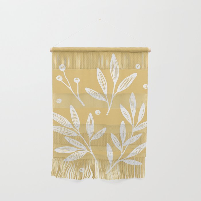 Botanic Pattern - White Yellow Wall Hanging Gallery Image 1