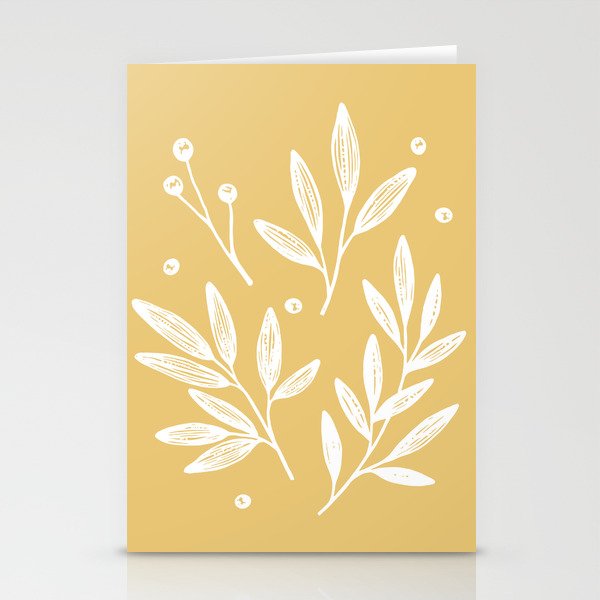 Botanic Pattern - White Yellow Stationery Card Gallery Image 2