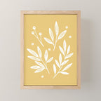 Botanic Pattern - White Yellow Mini Art Print Gallery Image 1