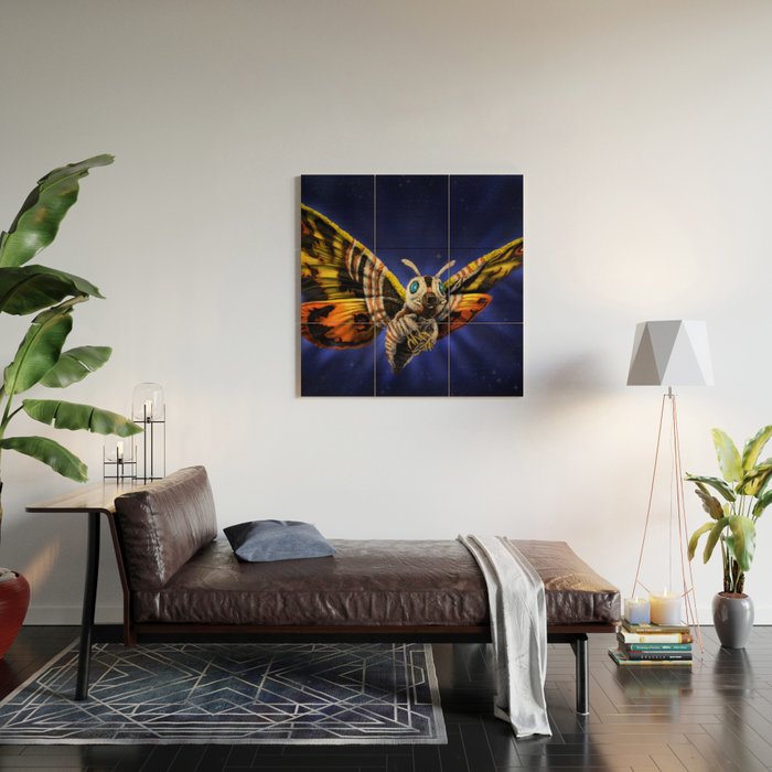 Mothra Queen of Monsters Wood Wall Art Gallery Image 2