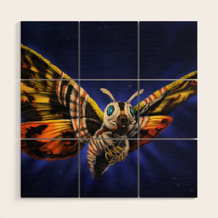 Mothra Queen of Monsters Wood Wall Art Gallery Image 1