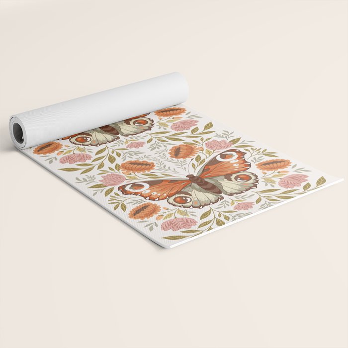 William Morris Inspired Butterfly Yoga Mat Gallery Image 2