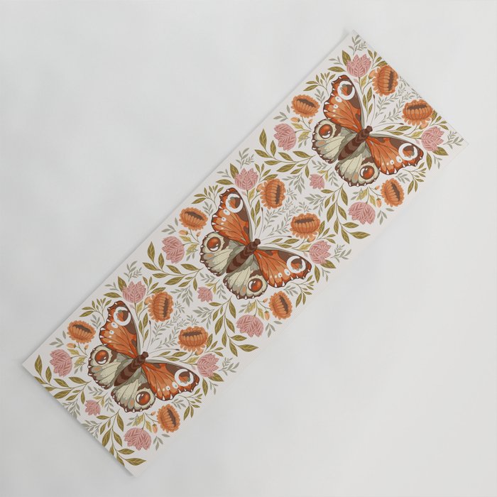 William Morris Inspired Butterfly Yoga Mat Gallery Image 1