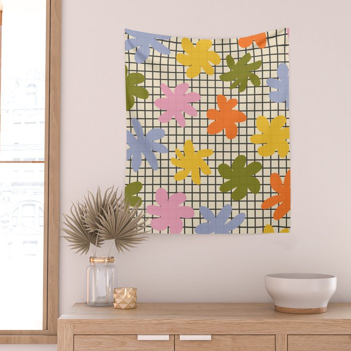 Playful Flowers #1 Wall Tapestry Gallery Image 2