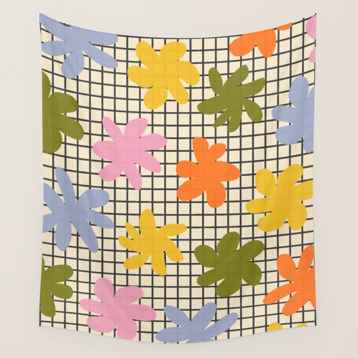 Playful Flowers #1 Wall Tapestry Gallery Image 4
