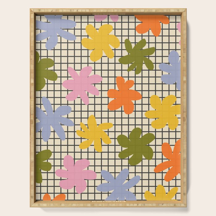 Playful Flowers #1 Serving Tray Gallery Image 1