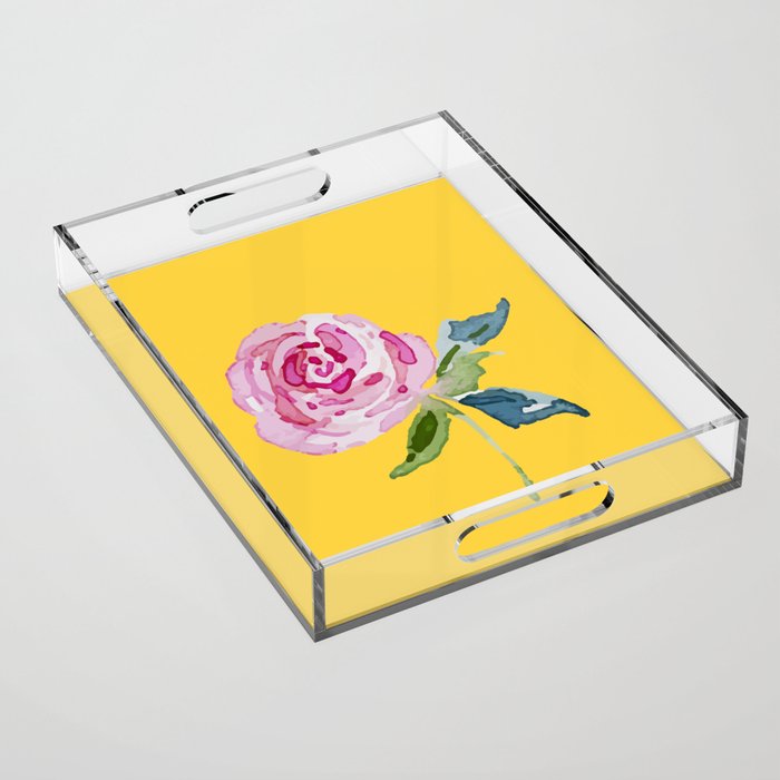 Watercolor Rose Acrylic Tray Gallery Image 1