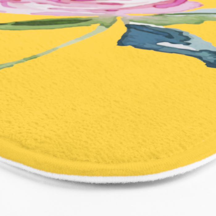 Watercolor Rose Bath Mat Gallery Image 3