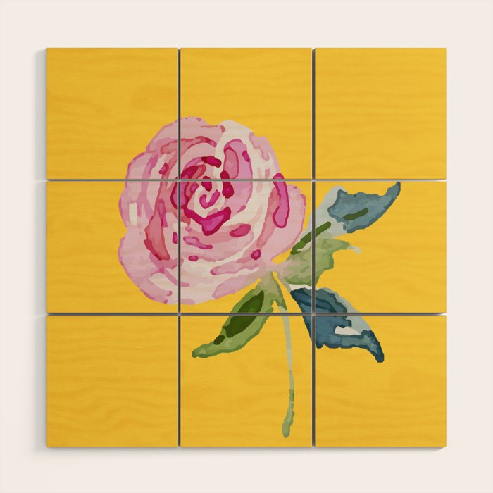 Watercolor Rose Wood Wall Art Gallery Image 1