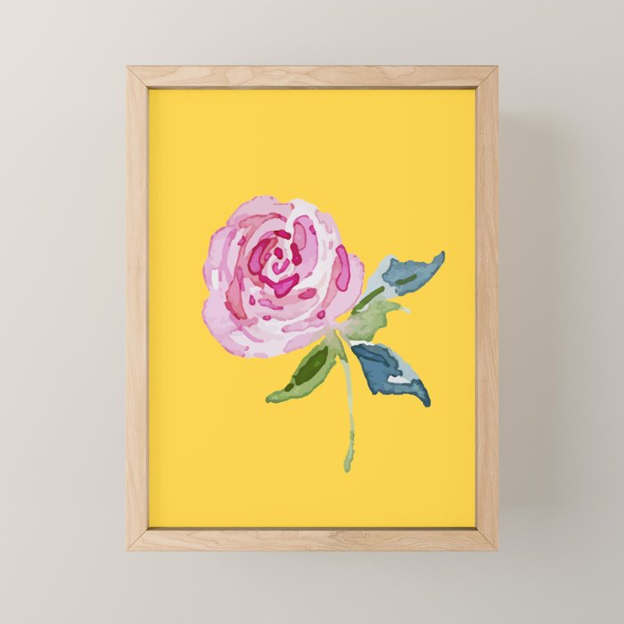 Watercolor Rose Mini Art Print Gallery Image 1