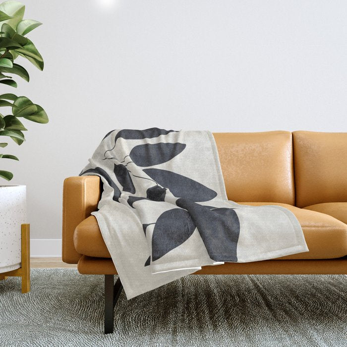 Abstract Art /Minimal Plant 139 Throw Blanket Gallery Image 1