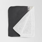Mid Century Modern Minimalist Abstract Art Brush Strokes Black & White Ink Art Ancient Stripes Throw Blanket Gallery Image 3